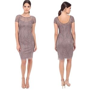 NWT Adrianna Papell Short Sleeve Beaded Dress